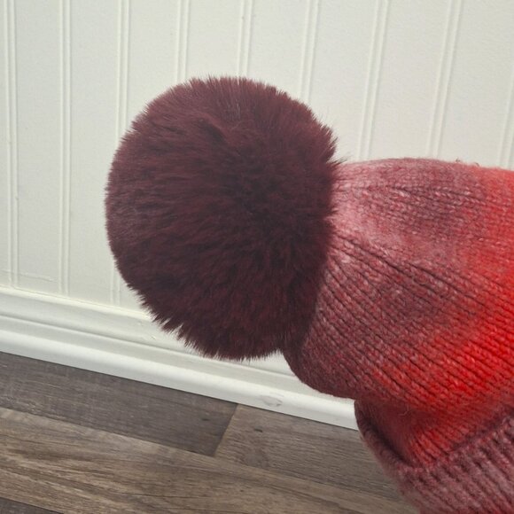 Norla Canada Pom Pom Beanie Striped Knit Sz O/S Alpaca Wool Boho Cabincore Artsy - Picture 5 of 14